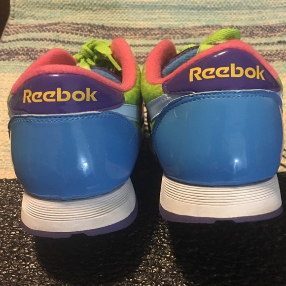RARE Multi-Colored Reebok Classics Patent Leather Youth Size 5 - Picture 3 of 12